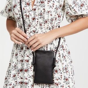 Madewell The Smartphone Crossbody Bag Leather Black